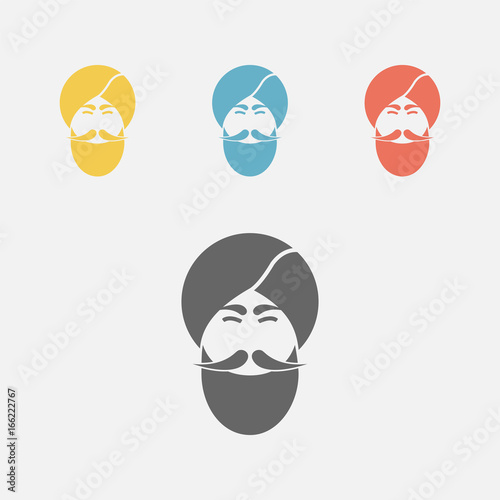 Indian Men icon, portrait.