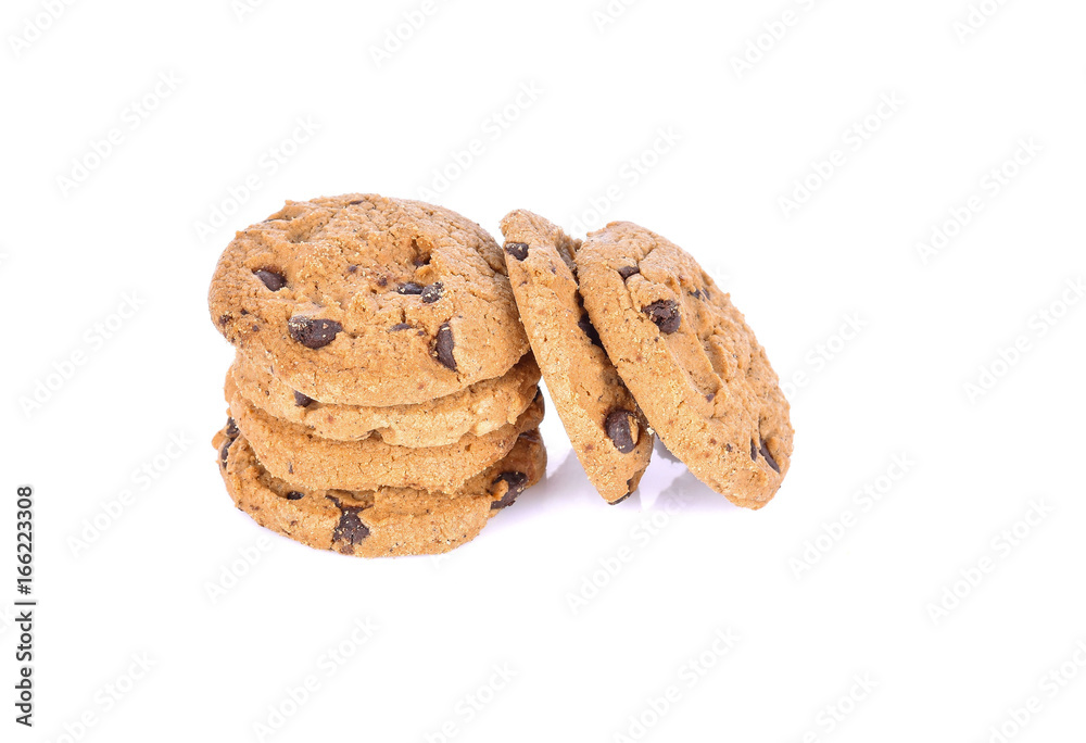 Coffee Chocochips cookies on white background Coffee Chocochips cookies on white background
