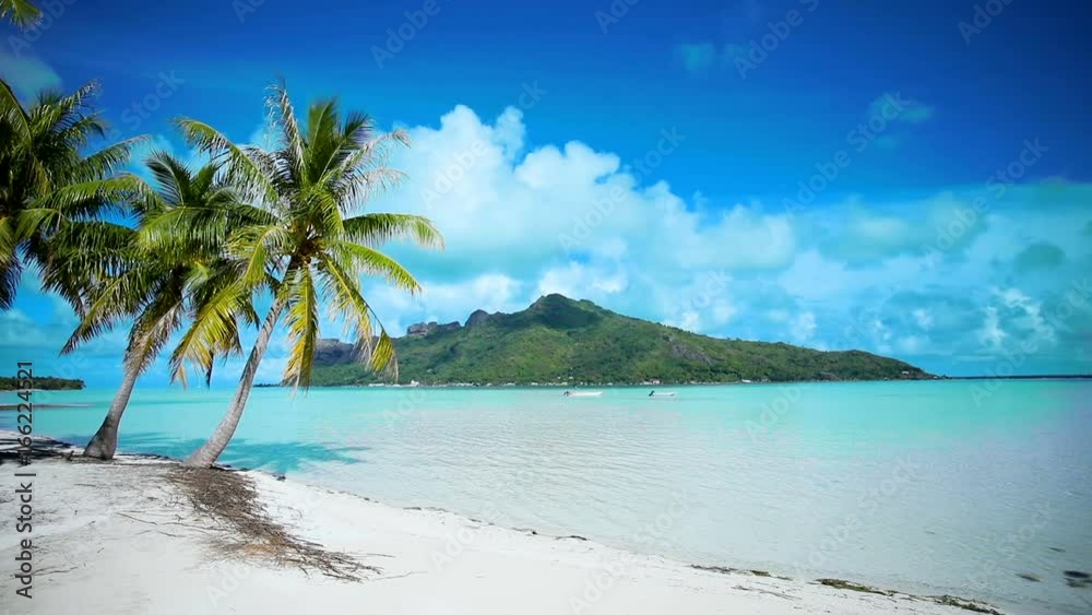 paysage de plage paradisiaque à tahiti, polynésie 