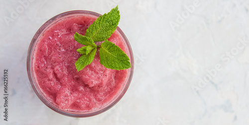 Strawberry smoothie with mint