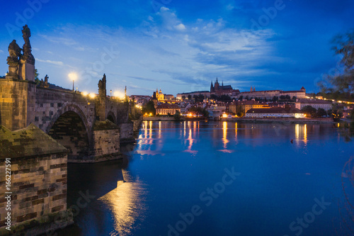 Old Town ancient architecture and river pier in Prague, Czech Republic © ilolab