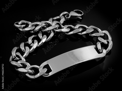 Bracelet with a plate for men - Stainless steel