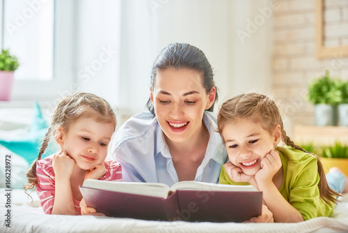 mother reading a book