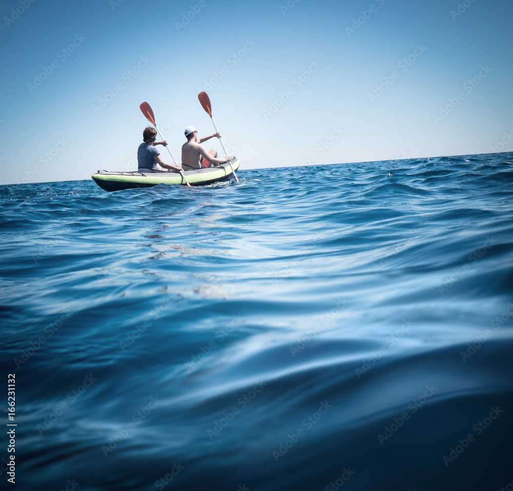 Fototapeta premium Kayaking in the sea