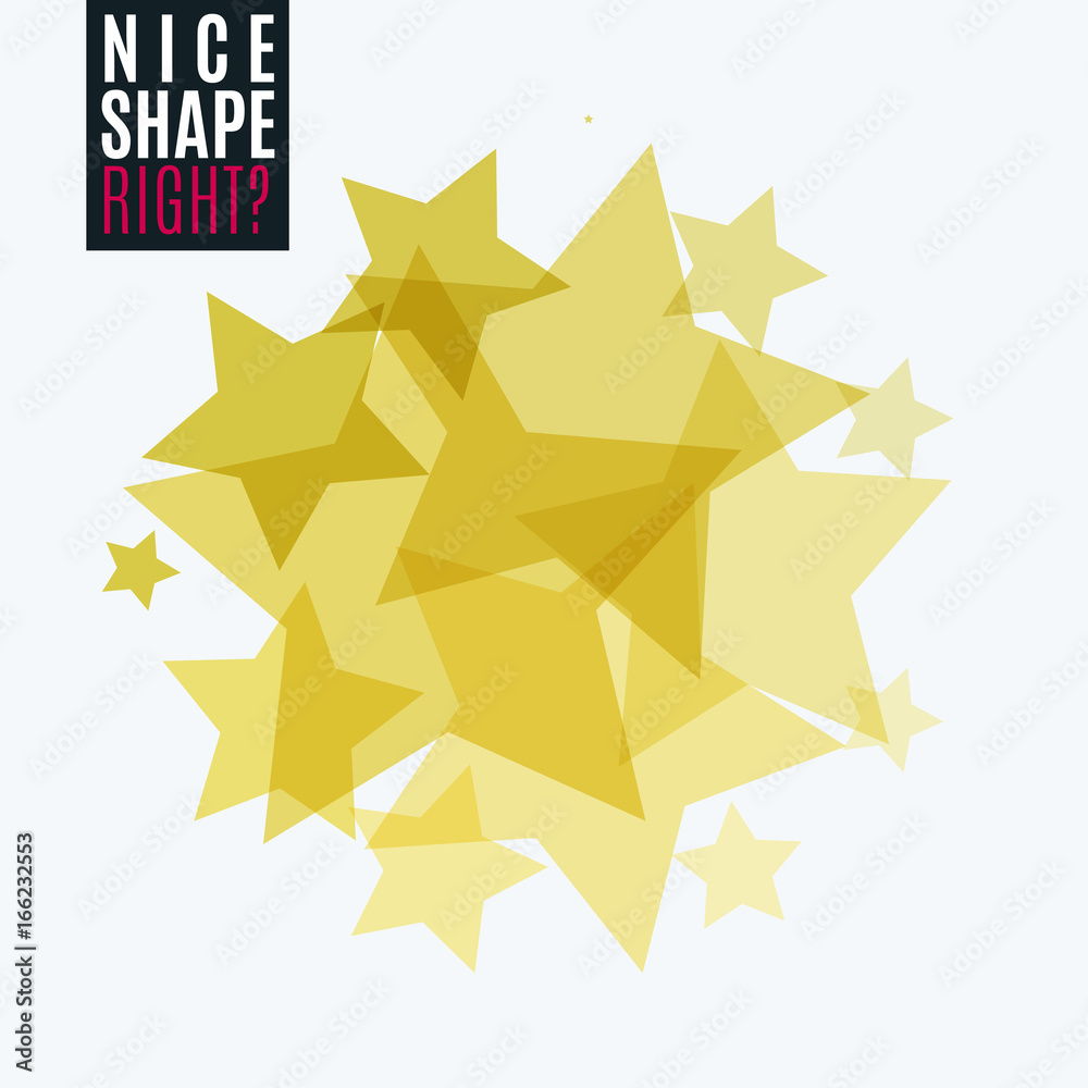 Abstract vector design elements with golden stars Abstract vector design elements with golden stars