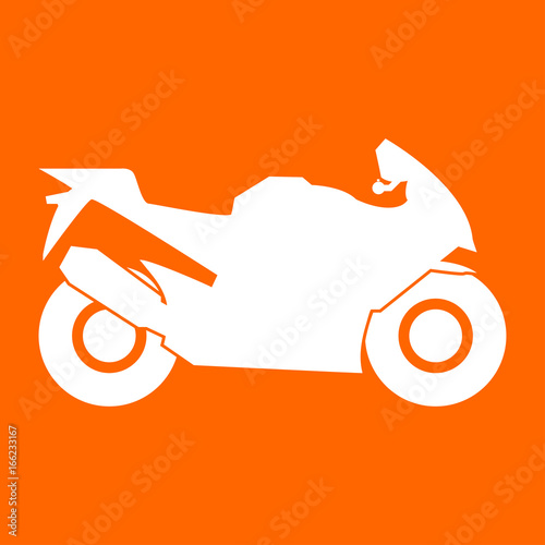 Motorcycle white icon .