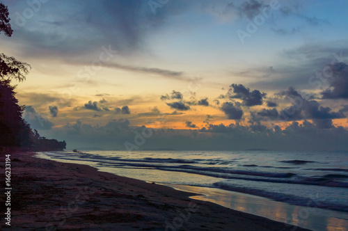 Beautiful sunrise on the beach in Thailand province