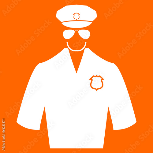 Police white icon .