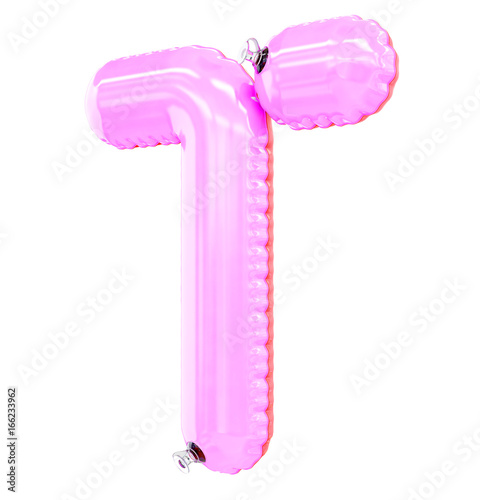 "T" letter shaped inflatable swim ring, 3d rendering