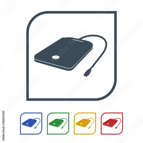 Portable hard disk Icon Isolated on White Background.vector illustration icon
