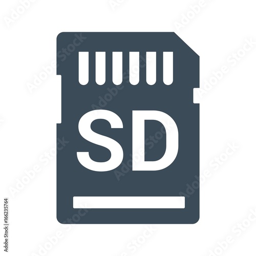 SD memory card Icon Isolated on White Background.vector illustration icon