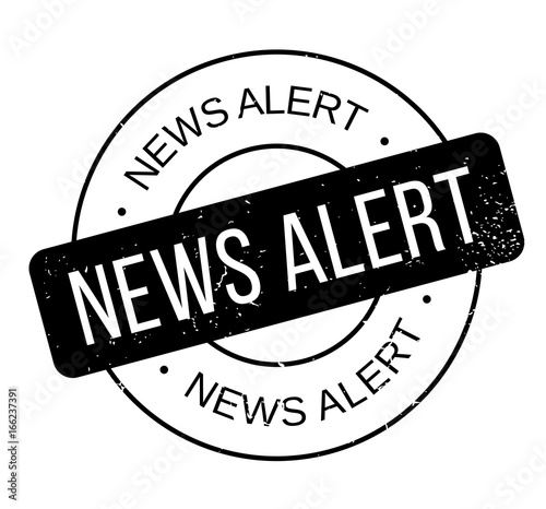 News Alert rubber stamp. Grunge design with dust scratches. Effects can be easily removed for a clean, crisp look. Color is easily changed.