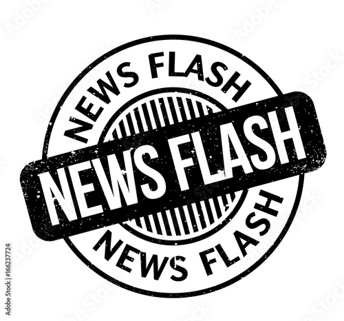 News Flash rubber stamp. Grunge design with dust scratches. Effects can be easily removed for a clean, crisp look. Color is easily changed.