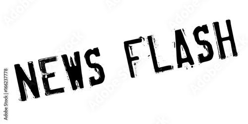 News Flash rubber stamp. Grunge design with dust scratches. Effects can be easily removed for a clean, crisp look. Color is easily changed.