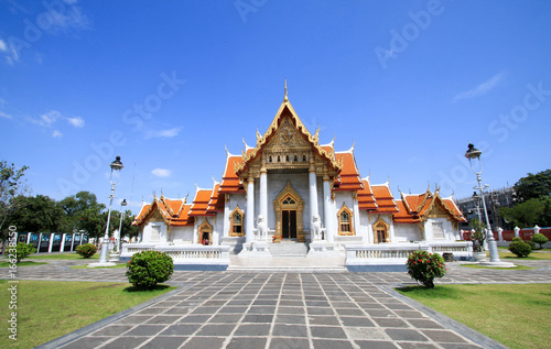 The famous marble temple Benchamabophit from Bangkok  Thailand.