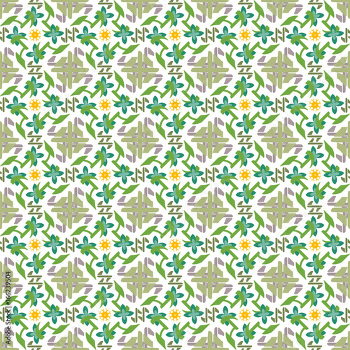 Abstract geometric pattern, floral background.