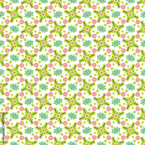 Abstract geometric pattern, floral background.