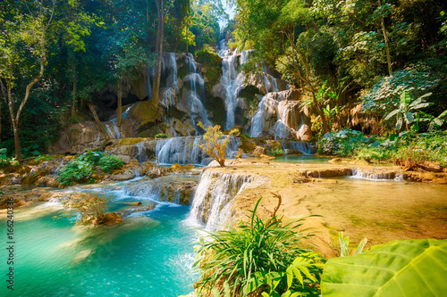 Fototapeta Naklejka Na Ścianę i Meble -  Kuang Si waterfall Luang Prabang
