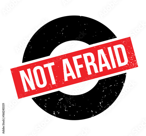 Not Afraid rubber stamp. Grunge design with dust scratches. Effects can be easily removed for a clean, crisp look. Color is easily changed.