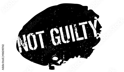 Not Guilty rubber stamp. Grunge design with dust scratches. Effects can be easily removed for a clean, crisp look. Color is easily changed.
