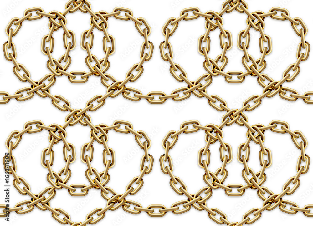 Vector seamless pattern of golden chains
