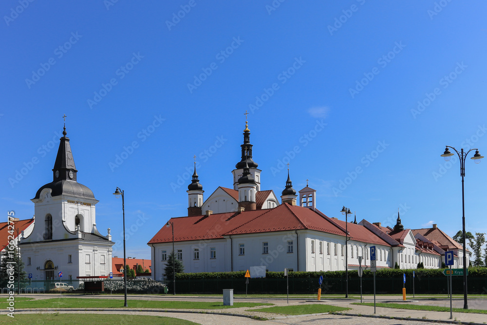Buildings of monastic complex and an orthodox church with defensive features from 16th and 17th century, Podlasie region, Suprasl, Poland