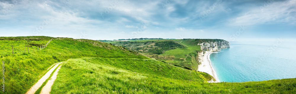 Panorama at Alabaster coast in France