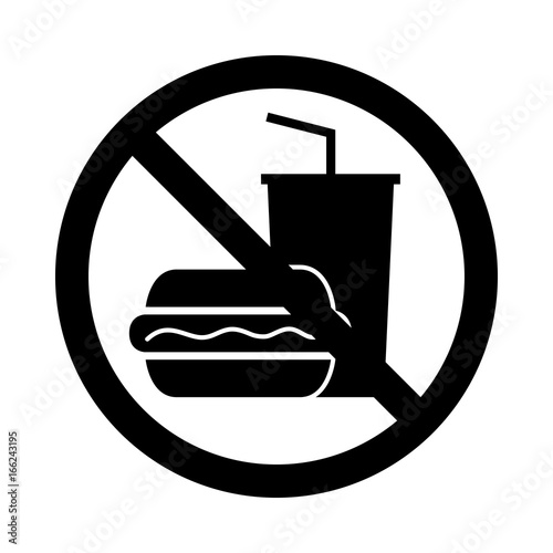 essen und trinken verboten - Piktogramm - s/w