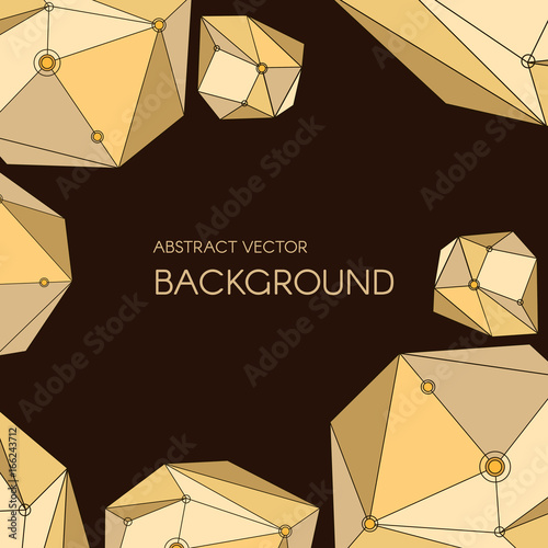 Abstract vector background with geometry crystals and stones