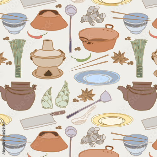 Chinese food seamless pattern
