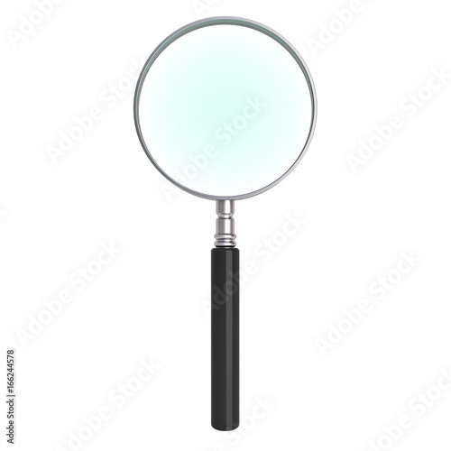 Magnifying Glass isolated on white background . 3D rendering.