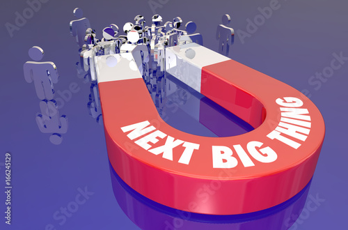 Fotografie Next Big Thing Hot Trend Product Magnet Attracting Customers Audience People 3d