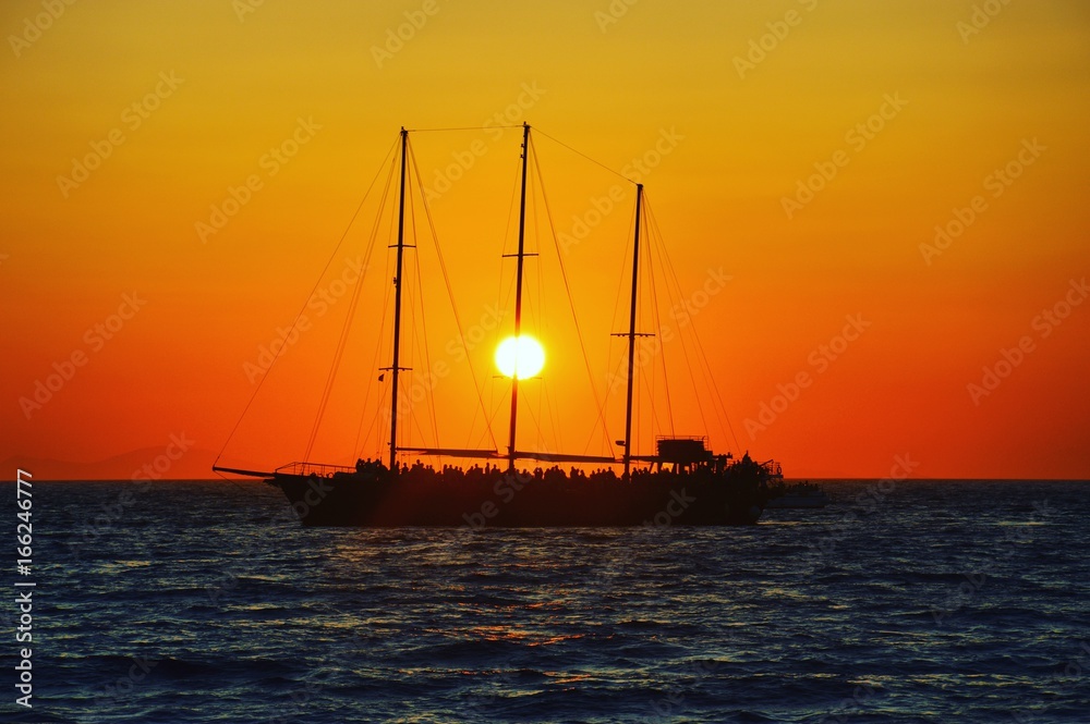 Sunset on board Santorini 