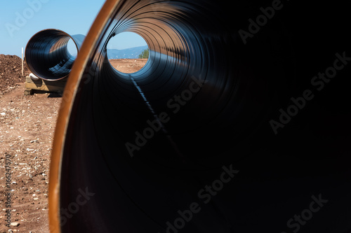 Construction of gas pipeline Trans Adriatic Pipeline - TAP in north Greece. The pipeline starts from the Caspian sea and reaches the coast of southern Italy