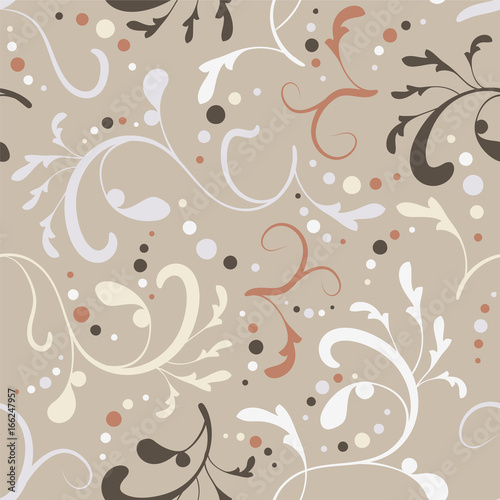 Abstract simple seamless pattern of colored twigs.