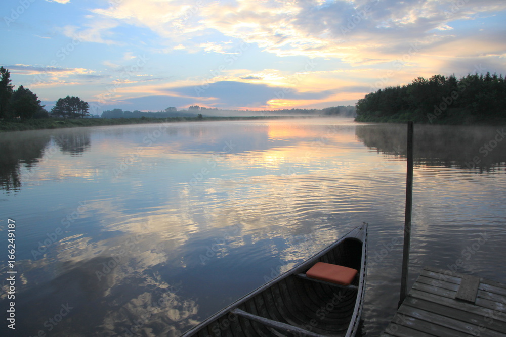 Canadian river sunrise canoe