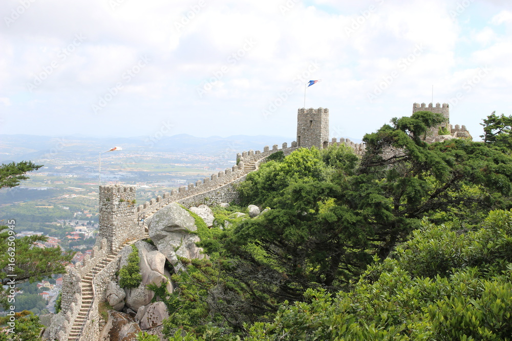 View of the Moorish fortress in Sintra