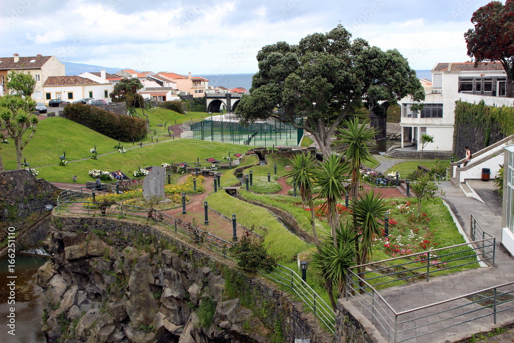 View of the city park in Ribeira Grande, San Miguel, Azores