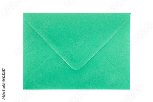 Green envelope isolated on white