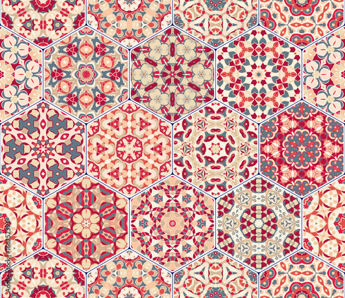 Vector set of hexagonal patterns.