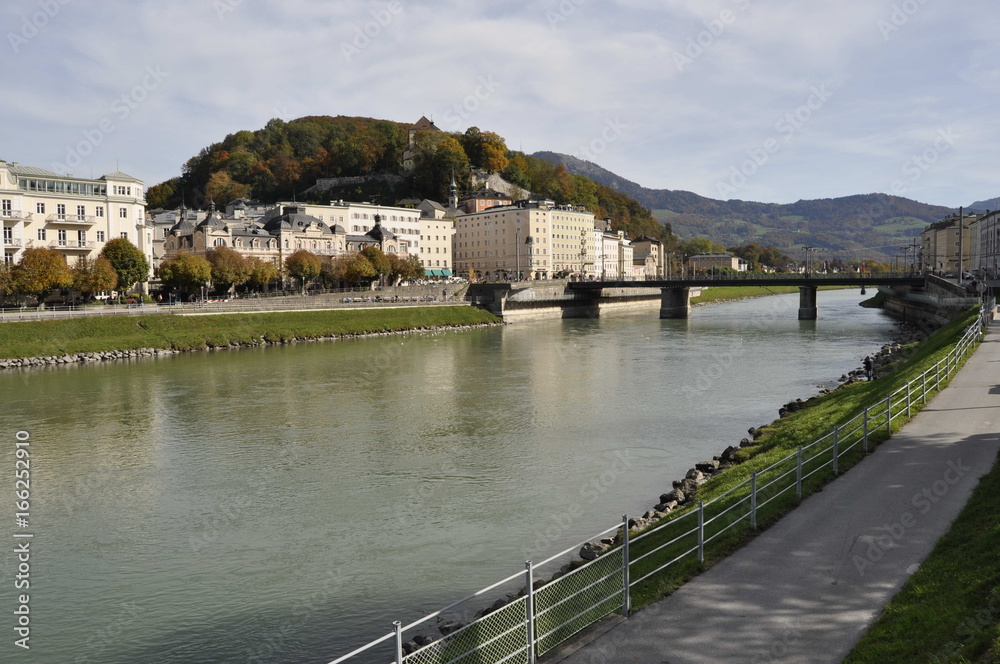 River Salzach in Salzburg, Austria