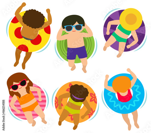 Kids in Pool Floaties