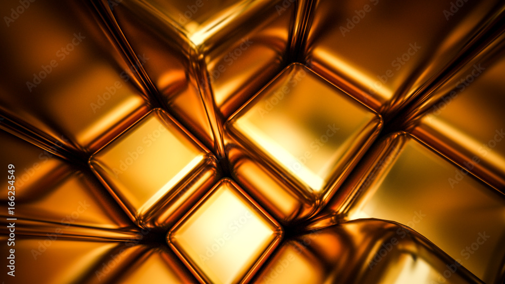 3d render of gold metal blocks from close view 3d render of gold metal blocks from close view