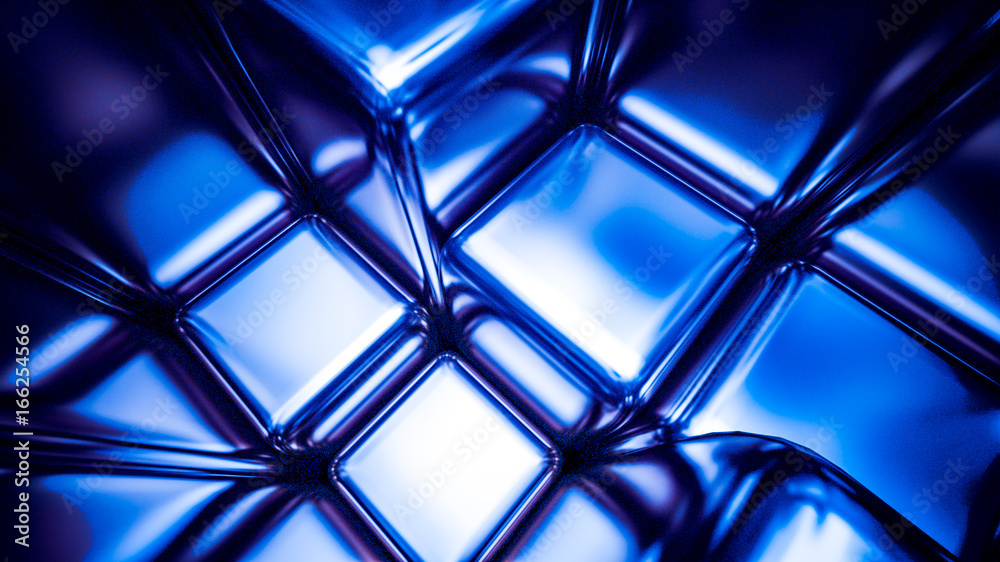 3d render of blue metal blocks from close view 3d render of blue metal blocks from close view