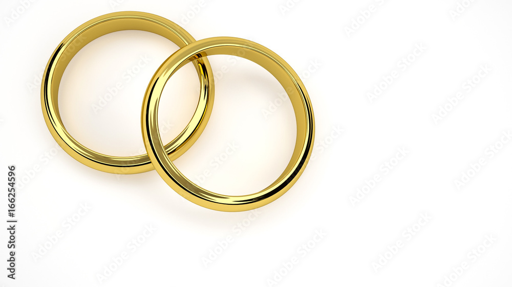 3d render of gold wedding rings from top 3d render of gold wedding rings from top