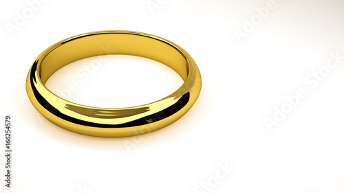 3d render of gold wedding ring