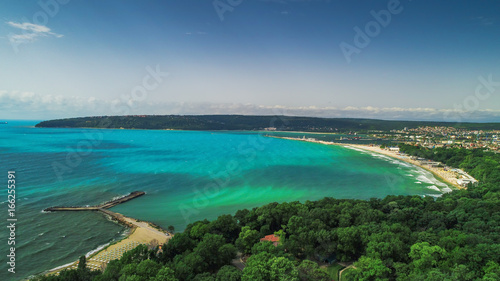 Varna summer time, beautiful aerial view above sea garden