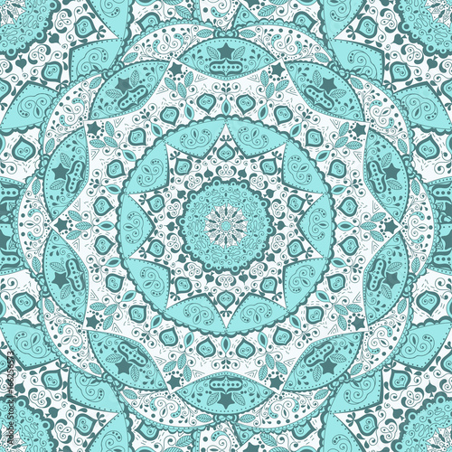 Flower Mandala seamless pattern. Vintage vivid background. Decorative elements. Oriental pattern  vector illustration. Islam  Arabic  Indian  turkish  pakistan  chinese  ottoman motifs