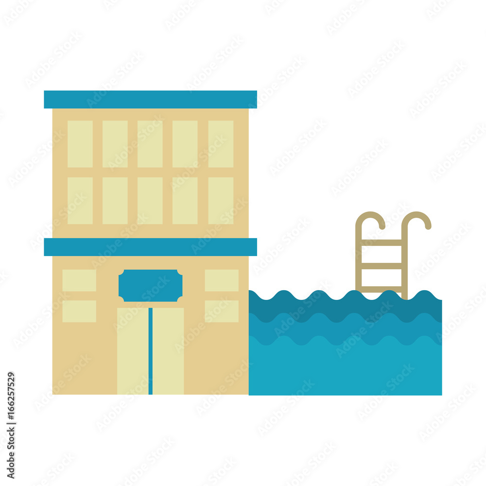 hotel building isolated icon