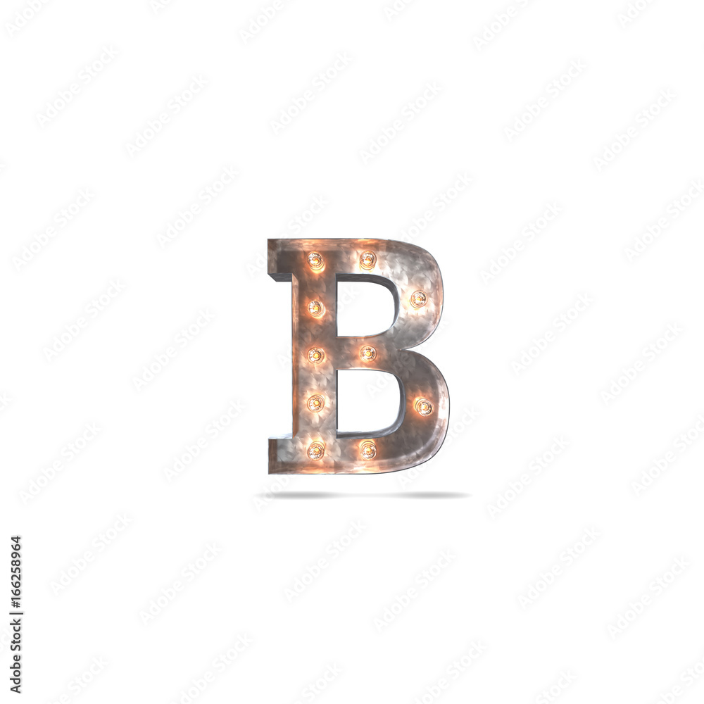 b METAL LETTER WITH LIGHT BULBS b METAL LETTER WITH LIGHT BULBS